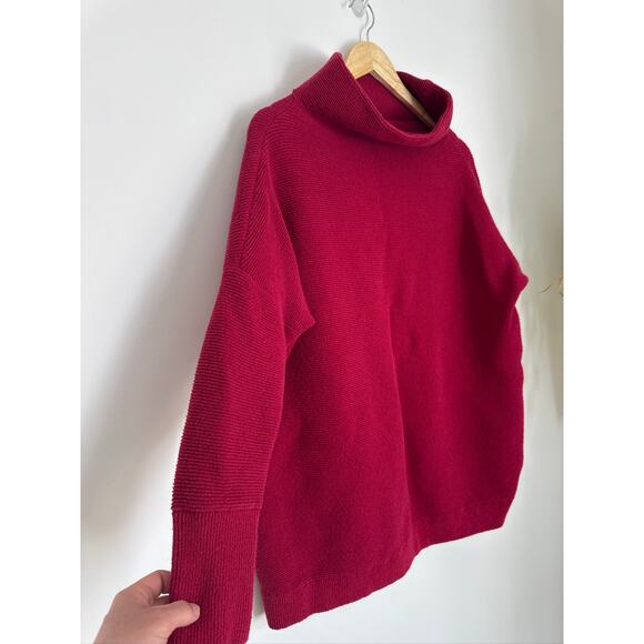 Free People Ottoman Ribbed Mock Neck Slouchy Tunic Sweater – Small - Picture 7 of 9